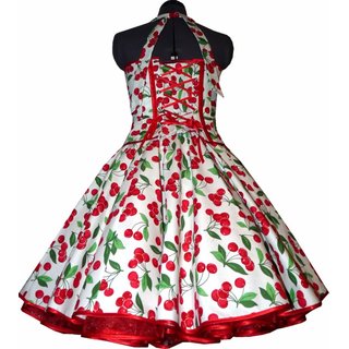 50er Jahre Rockabillykleid zum Petticoat wei rote Kirschen