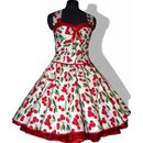 50er Jahre Rockabillykleid zum Petticoat weiß rote Kirschen