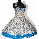 50er Kleid zum Petticoat weiß mit schwarzen  Blumen Farbakzent