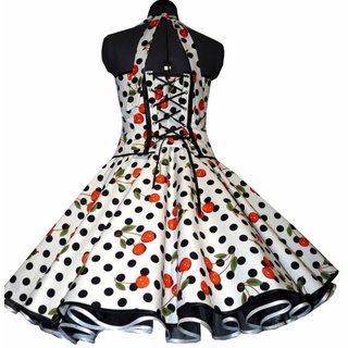Petticoat Kleid Tanzkleid weiß schwarze Punkte rote Kirschen 36
