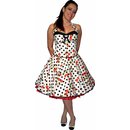 Petticoat Kleid Tanzkleid weiß schwarze Punkte rote...