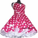 Punktekleid Rockabilly pink große weiße Tupfen