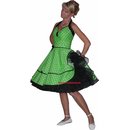 Punkte Petticoat Kleid apfelgrün-weiße Tupfen schwarzer...