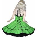 Punkte Petticoat Kleid apfelgrün-weiße Tupfen schwarzer Akzent