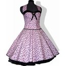 Romantisches Kleid zum Petticoat rosa schwarze Blümchen