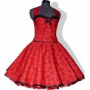 Kleid zum Petticoat rot mit kleinen Streublümchen im 50er Jahre Stil