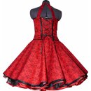 Kleid zum Petticoat rot mit kleinen Streublümchen im 50er Jahre Stil