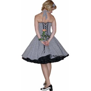 Korsagenkleid zum Petticoat 50er Jahre Vichy Karo  schwarz weiß