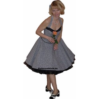Korsagenkleid zum Petticoat 50er Jahre Vichy Karo  schwarz weiß