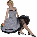 Korsagenkleid zum Petticoat 50er Jahre Vichy Karo  schwarz weiß