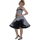 Korsagenkleid zum Petticoat 50er Jahre Vichy Karo  schwarz weiß