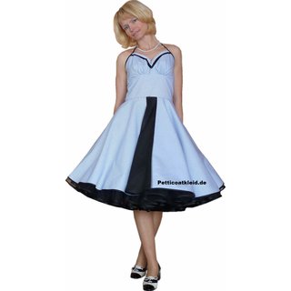 Vintagekleid Cindy wei mit kleinem Webkarodesign
