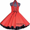 Punkte Petticoat Kleid 2 rot kleine schwarze Tupfen