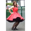 Punkte Petticoat Kleid 2 rot kleine schwarze Tupfen