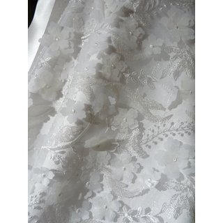 50er Jahre Brautkleid zum Petticoat weiß Spitze 3D Blumen