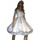 50er Jahre Brautkleid zum Petticoat weiß Spitze 3D Blumen