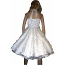 50er Jahre Brautkleid zum Petticoat weiß Spitze 3D Blumen