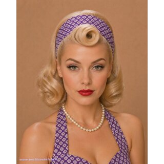 Vintagehaarband lila violet Retroblumen