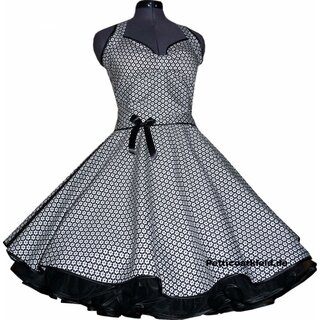 Retrokleid 2 schwarz weie Blumen