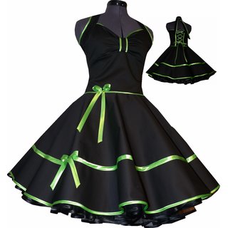 Rockabilly Kleid Schwarz Petticoat Mit Farbakzent Nach Wahl Tanzkle