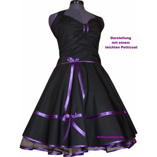 Rockabilly Kleid schwarz Petticoat mit Farbakzent nach Wahl