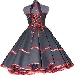 Rockabilly Kleid schwarz Petticoat mit Farbakzent nach Wahl