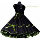 Rockabilly Kleid schwarz Petticoat mit Farbakzent nach Wahl