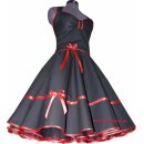 Rockabilly Kleid schwarz Petticoat mit Farbakzent nach Wahl
