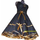 Rockabilly Kleid schwarz Petticoat mit Farbakzent nach Wahl