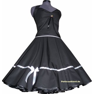 Rockabilly Kleid schwarz Petticoat mit Farbakzent zur Wahl