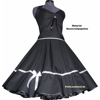 Rockabilly Kleid schwarz Petticoat mit Farbakzent zur Wahl