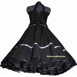 Rockabilly Kleid schwarz Petticoat mit Farbakzent zur Wahl