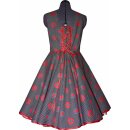 Kleid zum Petticoatschwarz weiße Punkte rote Herzen  32-44