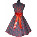 Kleid zum Petticoatschwarz weiße Punkte rote Herzen  32-44