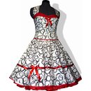 50er Jahre Kleid zum Petticoat weiss lustige schwarze...