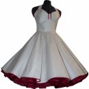 50er Jahre weiß od. creme Brautkleid mit Satinbandfarbe zur Wahl