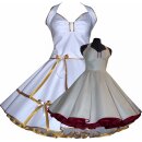 50er Jahre weiß od. creme Brautkleid mit Satinbandfarbe zur Wahl