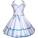 50er Jahre weiß od. creme Brautkleid mit Satinbandfarbe zur Wahl