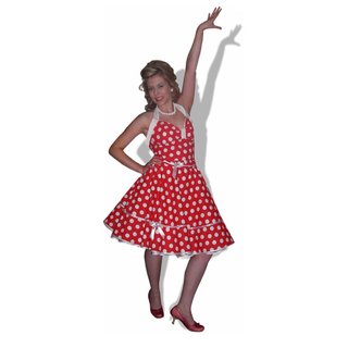 Kleid Rockabilly zum Petticoat rot-weie groe Punkte