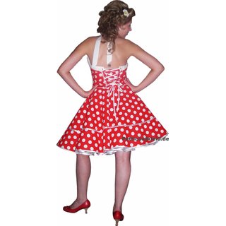 Kleid Rockabilly zum Petticoat rot-weie groe Punkte