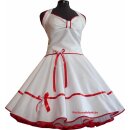 Brautkleid 50er Jahre Petticoatkleid weiß rote Bänder