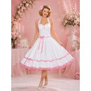 50er Jahre Brautkleid Petticoatkleid Vintage weiß rosa