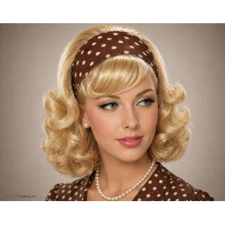 Haarband braun creme kleine Punkte