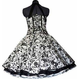 50er Jahre Petticoatkleid weiss schwarze Rosen zum Petticoat gewnscht 38