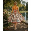 50er Jahre Petticoatkleid Birds and Roses Fantasie bunt...