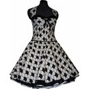 50er Jahre Kleid zum Petticoat weiss schwarzes Design...