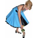 Vintagekleid 2 türkisblau weiße Punkte schwarz
