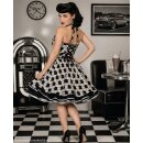 50er Jahre Kleid zum Petticoat weiss schwarzes Design...