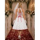 50er Jahre Kleid zum Petticoat weiss schwarze Tupfen