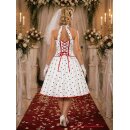 50er Jahre Petticoat Kleid Vintage Rockabilly weiss schwarze Tupfen 38